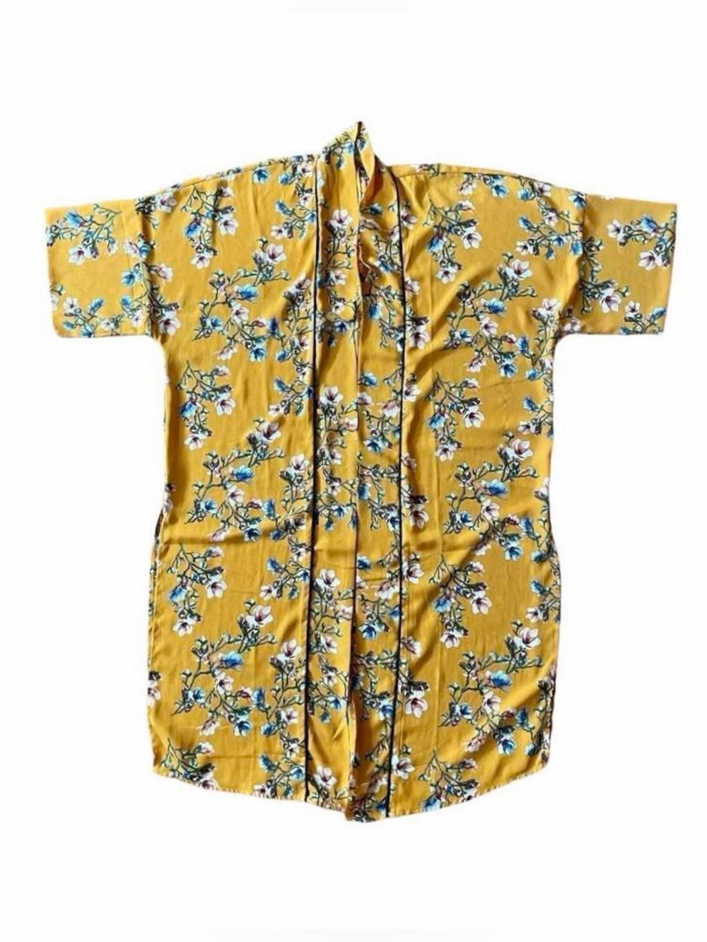 Nordstrom Yellow Floral Kimono Cover-Up One Size